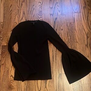 BCBG Chic Black Bell Sleeve Top size S